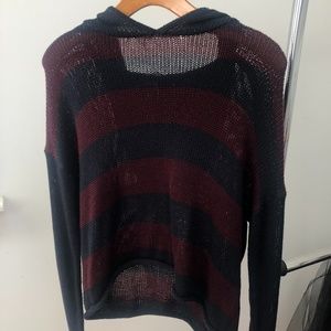 Hooded striped sweater